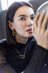 Lime Jewelry - Double Hoop Dangling Earrings