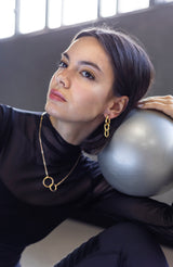 Lime Jewelry - Double Hoop Dangling Earrings