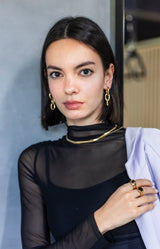 Lime Jewelry - Double Hoop Dangling Earrings