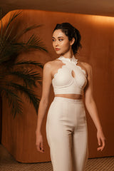 Wiskii - Crisscross Scallop Sports Bra in White