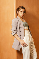 TIANA - Kyrah Double-Breasted Blazer in Grey