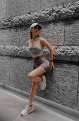 Tag Zero - Timeless Longline Sports Bra in Light Grey