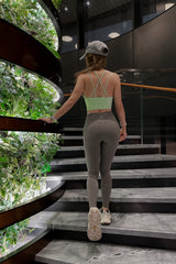 Tag Zero - High Waist Pocket Leggings in Olive Green