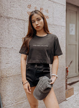 'Gym First Gin Later' Crop Tshirt in Black