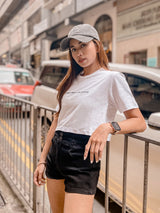 'Gym First Gin Later' Crop Tshirt in White