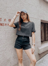 'Gym First Gin Later' Crop Tshirt in Black