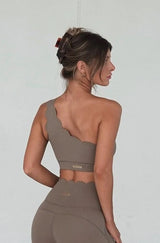 Wiskii - Dynamic Scallop Sports Bra in Beige