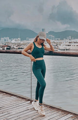 Tag Zero - High Waist Pocket Leggings in Turquoise