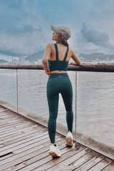 Tag Zero - High Waist Pocket Leggings in Turquoise