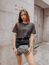 'Gym First Gin Later' Crop Tshirt in Black