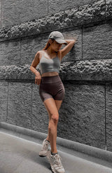Tag Zero - Timeless Longline Sports Bra in Light Grey