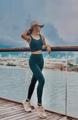 Tag Zero - High Waist Pocket Leggings in Turquoise