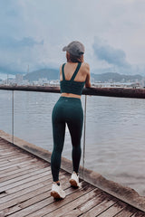 Tag Zero - High Waist Pocket Leggings in Turquoise