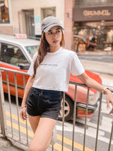 'Gym First Gin Later' Crop Tshirt in White