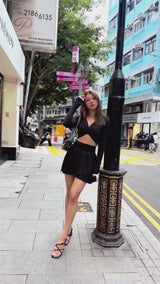 WISKII - Pleated Skort in Black