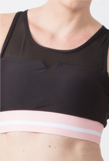 BYO ACTIVE - OARSOME CROP TOP IN BLACK & PINK