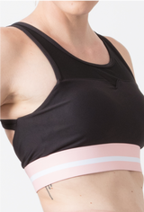 BYO ACTIVE - OARSOME CROP TOP IN BLACK & PINK