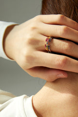 Nat C. Jewelry - Poppy Ring (Rainbow Sapphire Stones)