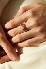 Nat C. Jewelry - Poppy Ring (Rainbow Sapphire Stones)