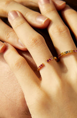 Nat C. Jewelry - Bluebell Ring (Pink and Ruby Sapphire Stones)