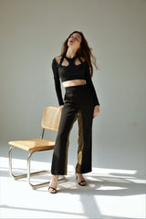 Salisa - Inseam Pants in Black & Olive Green