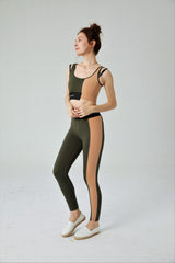 LIT - Multiple Full-Length Leggings in Olive / Sand