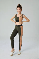LIT - Multiple Full-Length Leggings in Olive / Sand