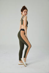 LIT - Multiple Full-Length Leggings in Olive / Sand