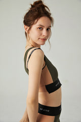 LIT - Splice Sports Bra in Olive / Sand