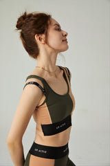 LIT - Splice Sports Bra in Olive / Sand