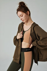 LIT - Splice Sports Bra in Olive / Sand