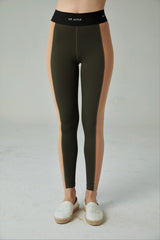 LIT - Multiple Full-Length Leggings in Olive / Sand