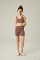 Wiskii - Zipper High-Rise Biker Shorts