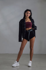 Salisa - Noho Oversized Denim Jacket in Black