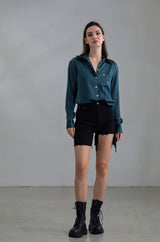 YUYU - Boys Are Whatever Asymmetric Denim Shorts