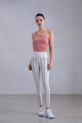 Avocado - Lurex Pinstripe Legging in White