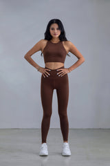 YUYU - High-Waisted Leggings in Chocolate