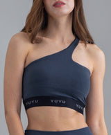 YUYU - Jungle Asymmetric Logo Padded Bra in Navy
