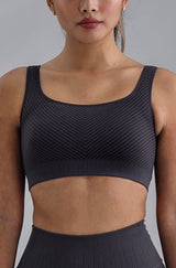 Avocado - Shayna Chevron Padded Bra in Charcoal
