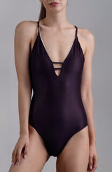 Wolven - Onyx Tie-Back One Piece Swimwear