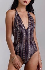 Wolven - Zephyr Deep-V One Piece Swimwear