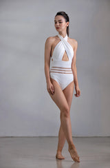 Wiskii - Element Lace Stitching Swimsuit in White