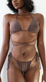 Salt & Sunscreen - Paje Bikini Top in Chocolate