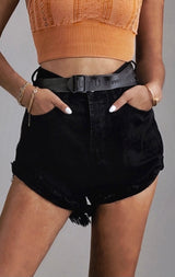 YUYU - Kyle Denim Shorts in Black
