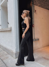 Wiskii - Seamless Polo Padded Top in Black