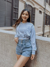 GYM & TONIC - Hug Me Tight Denim Shorts in Blue