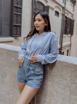 GYM & TONIC - Hug Me Tight Denim Shorts in Blue