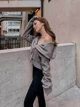 GYM & TONIC - Charcoal Riding Hood Zip Hoodie