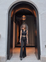 Wiskii - Seamless Polo Padded Top in Black