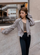 GYM & TONIC - Charcoal Riding Hood Zip Hoodie